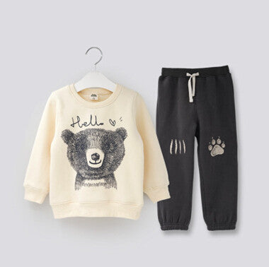 cotton children Set autumn boys clothes Swan boy character set boys kids jacket tracksuit pants+t shirts - CelebritystyleFashion.com.au online clothing shop australia