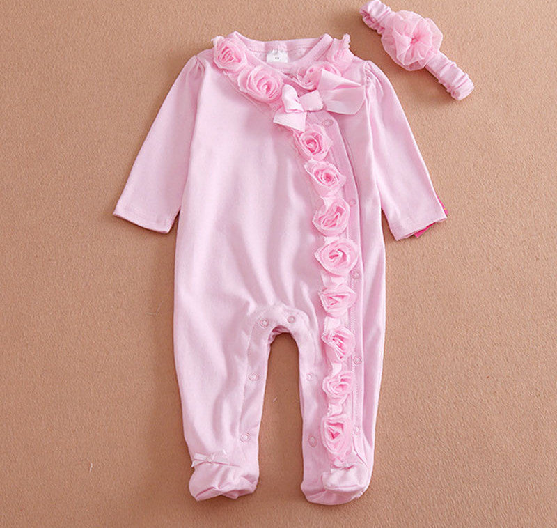 Princess Style Newborn Baby Girl Clothes Girls Lace Rompers+Hats Baby Clothing Sets Infant Jumpsuit Gifts - CelebritystyleFashion.com.au online clothing shop australia