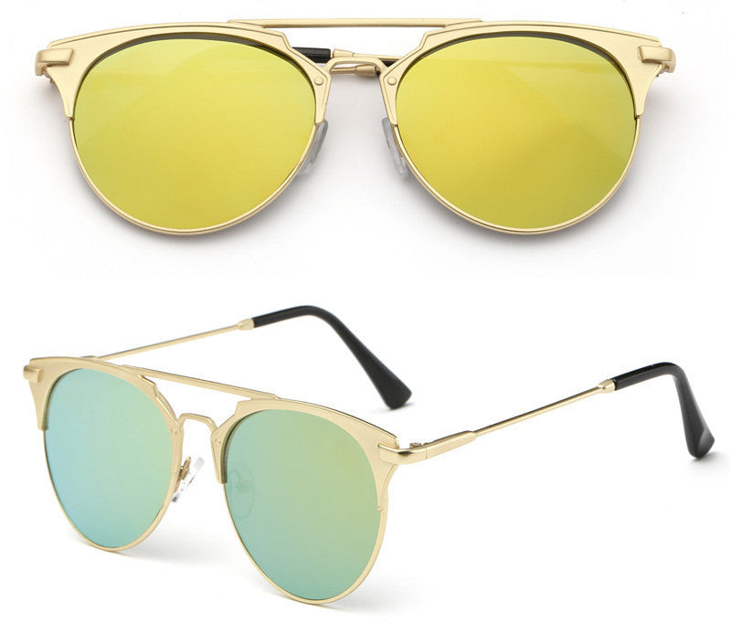 Pink Vintage ladies Women Sunglasses round Fashion Luxury flat mirror sun glasses Sunglasses for women Oculos De Sol Feminino - CelebritystyleFashion.com.au online clothing shop australia