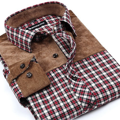 Fashion Casual Grid long-sleeved mens plaid shirts, Fashion Leisure styles lim fit flannel shirt - CelebritystyleFashion.com.au online clothing shop australia