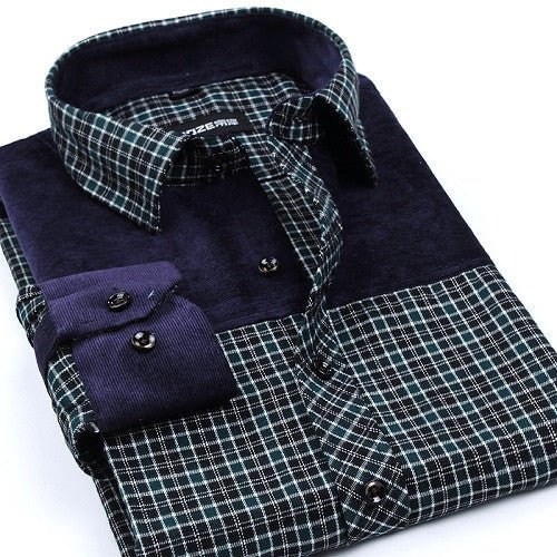 Fashion Casual Grid long-sleeved mens plaid shirts, Fashion Leisure styles lim fit flannel shirt - CelebritystyleFashion.com.au online clothing shop australia