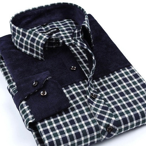 Fashion Casual Grid long-sleeved mens plaid shirts, Fashion Leisure styles lim fit flannel shirt - CelebritystyleFashion.com.au online clothing shop australia