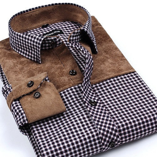 Fashion Casual Grid long-sleeved mens plaid shirts, Fashion Leisure styles lim fit flannel shirt - CelebritystyleFashion.com.au online clothing shop australia