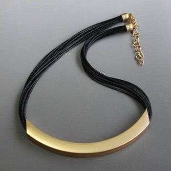 Free Shipping Vintage Alloy Circle Pendant Lots of Black Leather Chain Statement Necklaces Fashion Jewelry For Ladies JJ97 - CelebritystyleFashion.com.au online clothing shop australia