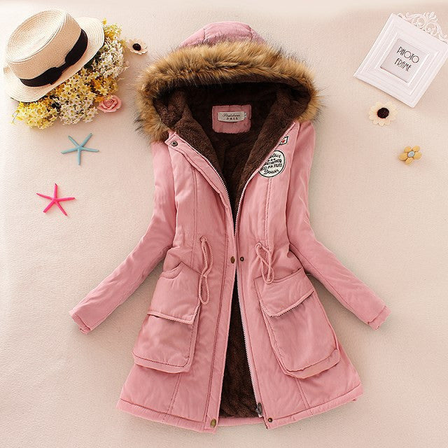 Winter Women Coat Parka Casual Outwear Military Hooded Coat Woman Clothes Fur Coats manteau female Winter Jacket for Women-Dollar Bargains Online Shopping Australia