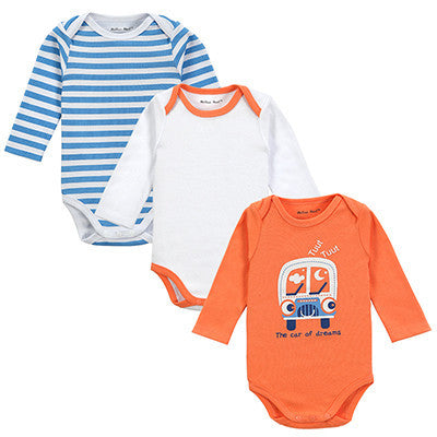 Baby Bodysuit 3pieces/lot Autumn Newborn Cotton Body Baby Long Sleeve Underwear Next Infant Boy Girl Pajamas Clothes - CelebritystyleFashion.com.au online clothing shop australia