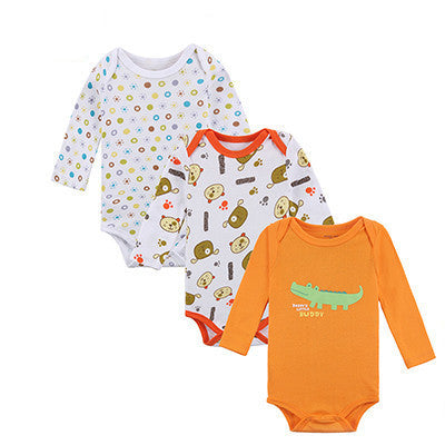 Baby Bodysuit 3pieces/lot Autumn Newborn Cotton Body Baby Long Sleeve Underwear Next Infant Boy Girl Pajamas Clothes - CelebritystyleFashion.com.au online clothing shop australia