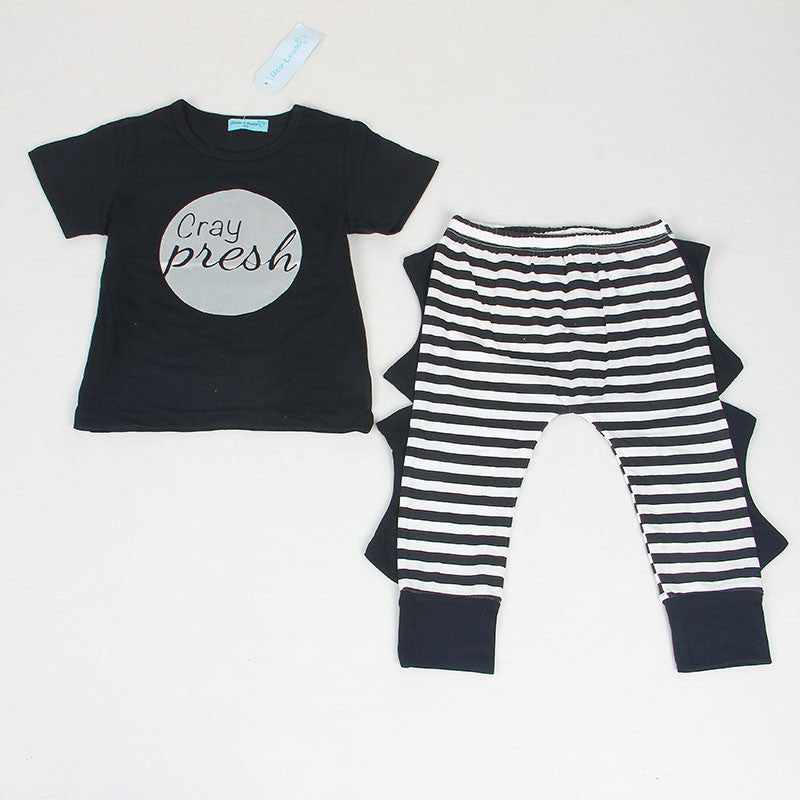 Summer 2pcs Newborn Infant Baby Boys Kid Clothes T-shirt Tops + Pants Outfits Sets 0-24 Children's Clothing Set - CelebritystyleFashion.com.au online clothing shop australia