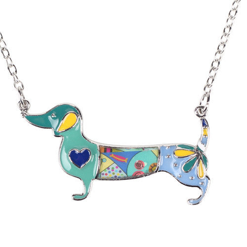 Bonsny Statement Metal Alloy Enamel Dachshund Dog Choker Necklace Chain Collar Pendant Fashion New Jewelry For Women - CelebritystyleFashion.com.au online clothing shop australia