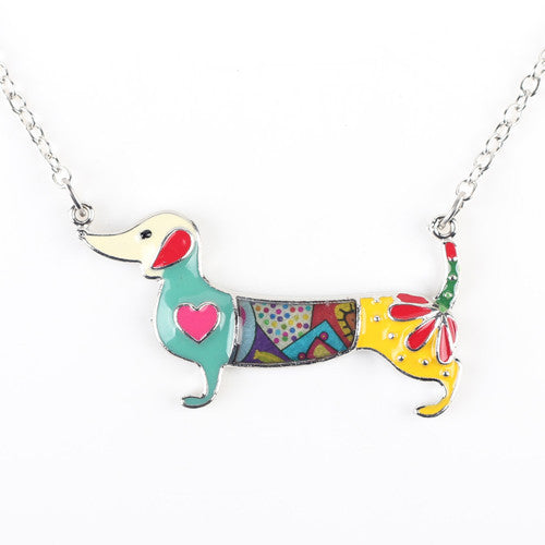 Bonsny Statement Metal Alloy Enamel Dachshund Dog Choker Necklace Chain Collar Pendant Fashion New Jewelry For Women - CelebritystyleFashion.com.au online clothing shop australia