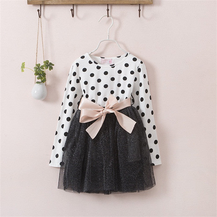 Winter Dress Long Sleeve New Girls Clothing Polka Dot Dresses For Girls Princess Party Costume Kids Clothes - CelebritystyleFashion.com.au online clothing shop australia