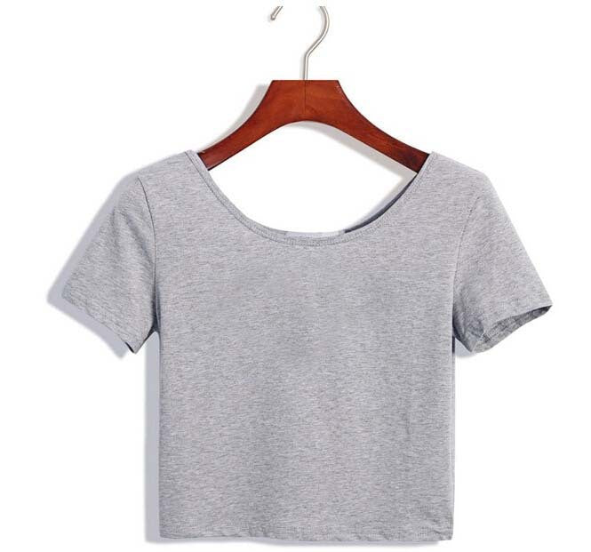 Summer Sexy Crop Top Ladies Short Sleeve t shirt women tops Basic Stretch T-shirts Bare-midriff solid color easy match-Dollar Bargains Online Shopping Australia