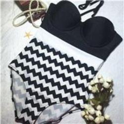 6 styles Black and White Push up Swimsuit one piece suits swim underwire Tone Contrast Swimsuit women plus size bathing suit - CelebritystyleFashion.com.au online clothing shop australia