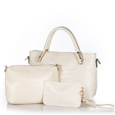 Women Handbags 3 Sets PU Leather Handbag Women Messenger Bags Ladies Tote Bag Handbag+Shoulder Bag+Purse-Dollar Bargains Online Shopping Australia