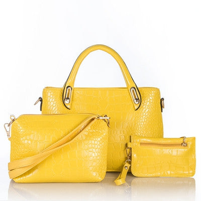 Women Handbags 3 Sets PU Leather Handbag Women Messenger Bags Ladies Tote Bag Handbag+Shoulder Bag+Purse-Dollar Bargains Online Shopping Australia