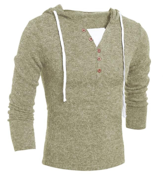 V-Neck Sweaters Stylish Knitted Long Sleeve Hooded Sweater Men Sweater Male Sweaters Pullover-Size XXL - CelebritystyleFashion.com.au online clothing shop australia