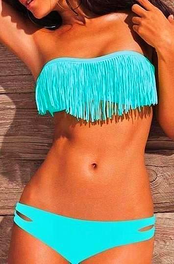 Clearance Summer Fashion Sexy Women Bikini Swimsuit Padded Boho Fringe Tassel Swimwear 21 Colors Size S/M/L-Dollar Bargains Online Shopping Australia