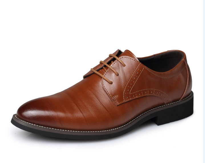 Men's Real Cowhide Leather Oxford Shoes Comfortable Insole Lacing Business Dress Shoes Man Wedding High Quality Shoes - CelebritystyleFashion.com.au online clothing shop australia