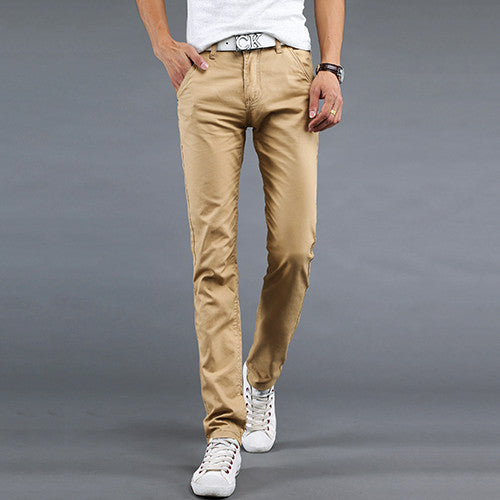 Brand mens pants khaki fashion men's pants casual cotton man pants supply fit straight trouserss black and khaki - CelebritystyleFashion.com.au online clothing shop australia