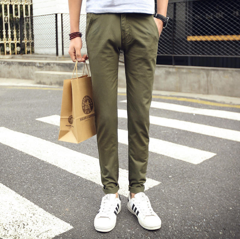 Brand mens pants khaki fashion men's pants casual cotton man pants supply fit straight trouserss black and khaki - CelebritystyleFashion.com.au online clothing shop australia