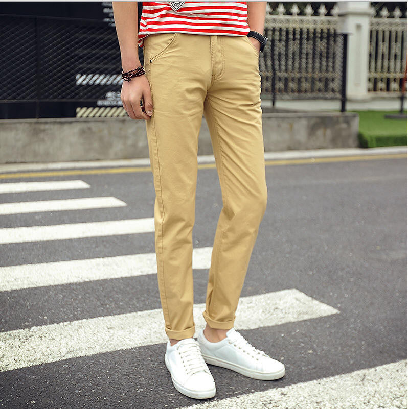 Brand mens pants khaki fashion men's pants casual cotton man pants supply fit straight trouserss black and khaki - CelebritystyleFashion.com.au online clothing shop australia