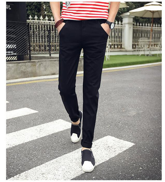 Brand mens pants khaki fashion men's pants casual cotton man pants supply fit straight trouserss black and khaki - CelebritystyleFashion.com.au online clothing shop australia