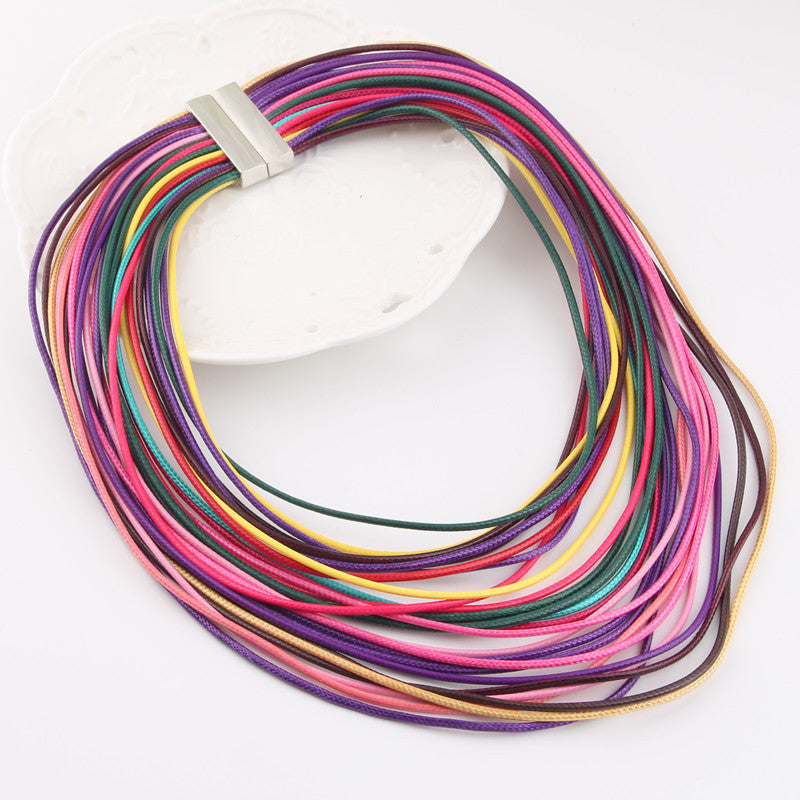 Fashion Women Multicolor Necklace Multilayer Rope Bohemia Statement Jewelry Long Necklace for Women 3L5002 - CelebritystyleFashion.com.au online clothing shop australia