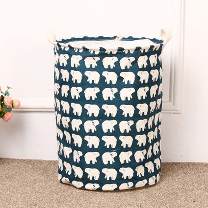 Unique Foldable Cotton Linen Washing Clothes Laundry Basket Bag Hamper Storage-Dollar Bargains Online Shopping Australia