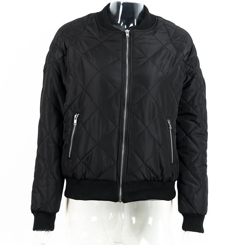 Simplee Apparel Winter pilot basic jacket coat Zipper black bomber jacket women Cool biker outwear short parka veste-Dollar Bargains Online Shopping Australia