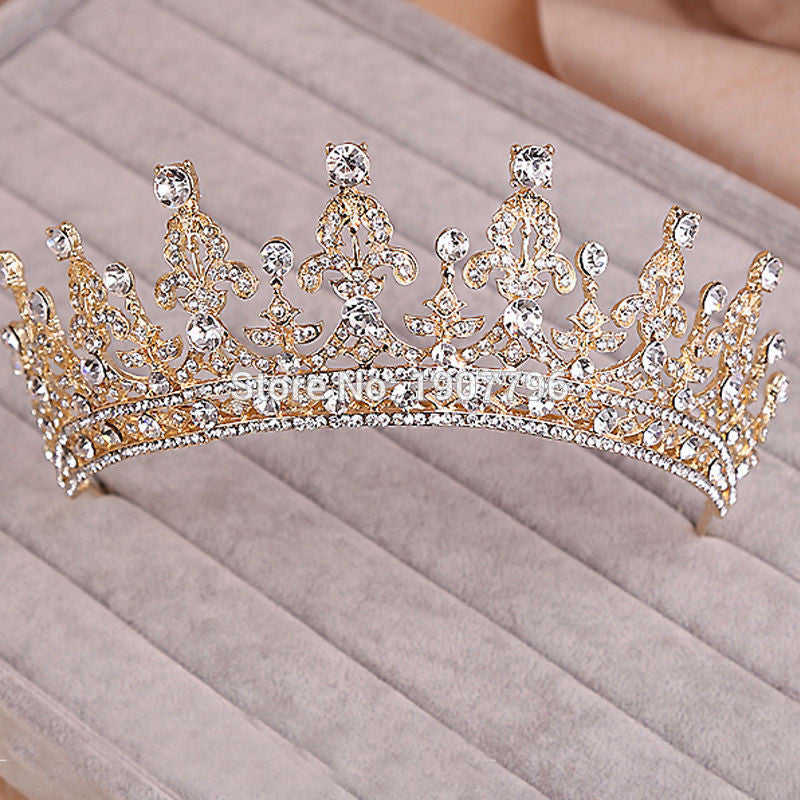 Luxury Wedding Bridal Crystal Tiara Crowns Princess Queen Pageant Prom Rhinestone Veil Tiara Headband Wedding Hair Accessory - CelebritystyleFashion.com.au online clothing shop australia