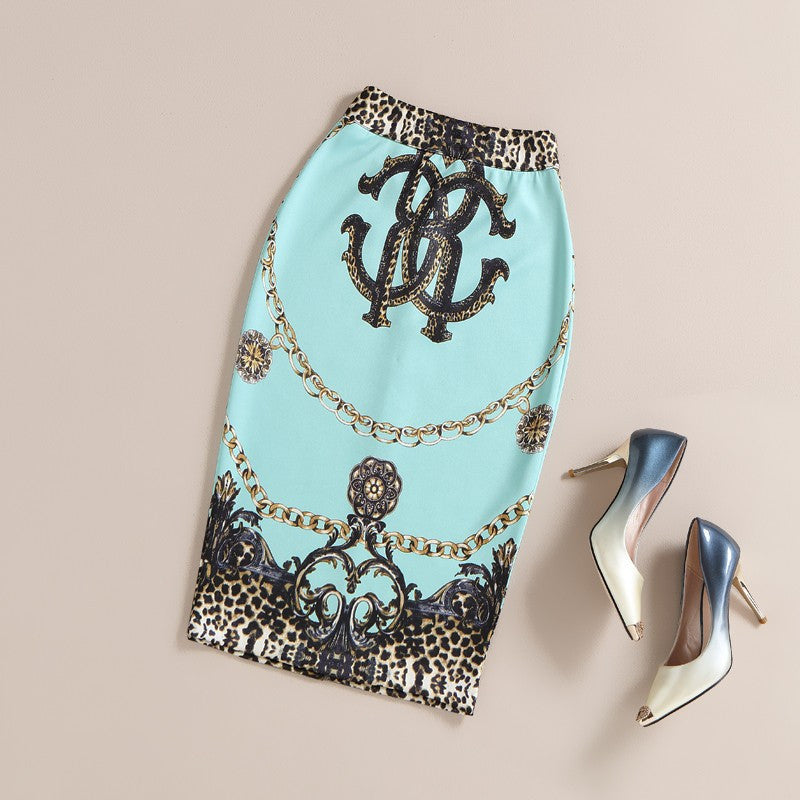 Fashion Women Print Office Skirt Spring Summer Knee-Length Pencil Back Split Skirts High Quality Faldas Saia Midi Femme-Dollar Bargains Online Shopping Australia