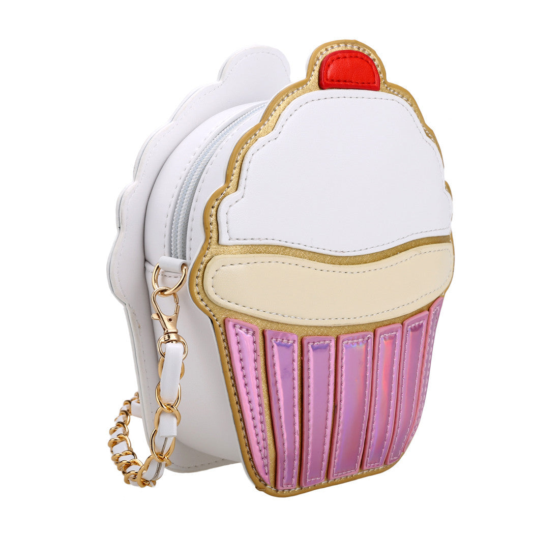 Cute Cartoon Women Ice Cream / Cupcake Shape Mini Shoulder Bag Metal Chain Mobile Keys Coin Messenger Mini Bag-Dollar Bargains Online Shopping Australia
