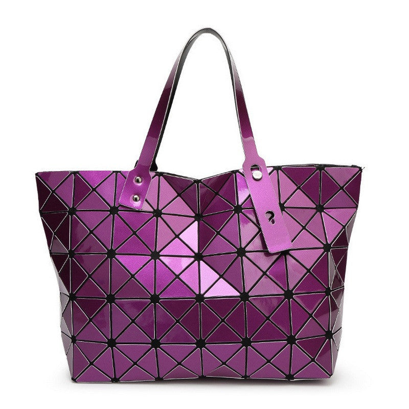 Women Bag Lady Geometry Package Sequins Mirror Saser Plain Split Joint Mujer Shoulder Bags Large Top Handle Tote-Dollar Bargains Online Shopping Australia