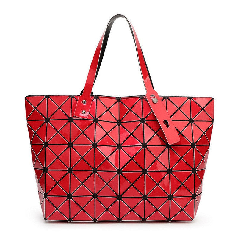 Women Bag Lady Geometry Package Sequins Mirror Saser Plain Split Joint Mujer Shoulder Bags Large Top Handle Tote-Dollar Bargains Online Shopping Australia