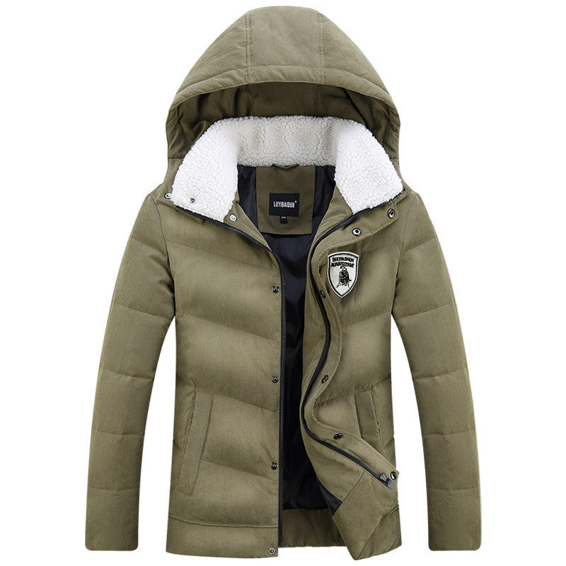 New Brand Men's White Duck Down Jacket Casual Solid Turn-dwon Collar Parka Winter Jacket Men Fashion Overcoat Outerwear - CelebritystyleFashion.com.au online clothing shop australia