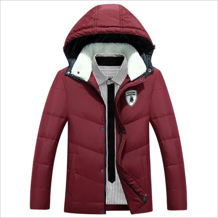 New Brand Men's White Duck Down Jacket Casual Solid Turn-dwon Collar Parka Winter Jacket Men Fashion Overcoat Outerwear - CelebritystyleFashion.com.au online clothing shop australia