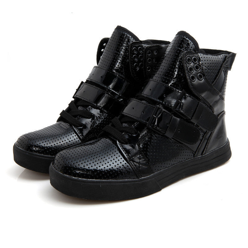 Patent PU Leather Men Fashion Shoes Spring Autumn Summer Ankle Boots Shoes Men High Top Men Boots Flats Shoes - CelebritystyleFashion.com.au online clothing shop australia