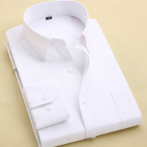 Long Sleeve Slim Men Dress Shirt Brand New Fashion Designer High Quality Solid Male Clothing Fit Business Shirts 4XL YN045 - CelebritystyleFashion.com.au online clothing shop australia