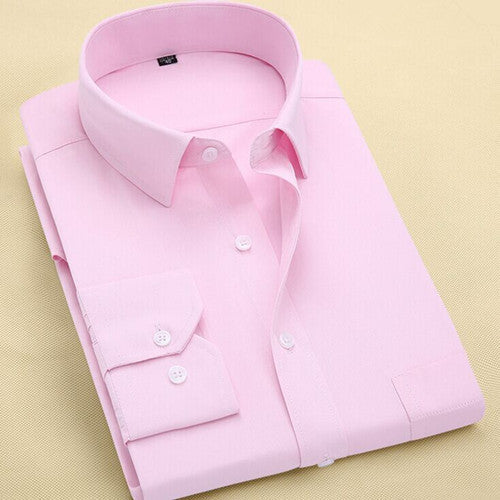 Long Sleeve Slim Men Dress Shirt Brand New Fashion Designer High Quality Solid Male Clothing Fit Business Shirts 4XL YN045 - CelebritystyleFashion.com.au online clothing shop australia