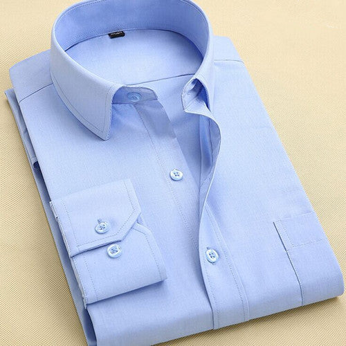 Long Sleeve Slim Men Dress Shirt Brand New Fashion Designer High Quality Solid Male Clothing Fit Business Shirts 4XL YN045 - CelebritystyleFashion.com.au online clothing shop australia