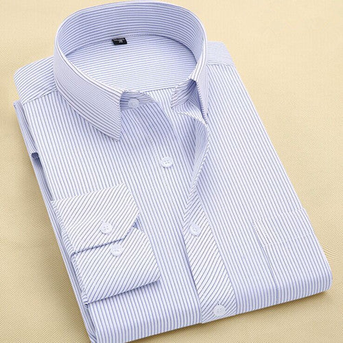 Long Sleeve Slim Men Dress Shirt Brand New Fashion Designer High Quality Solid Male Clothing Fit Business Shirts 4XL YN045 - CelebritystyleFashion.com.au online clothing shop australia