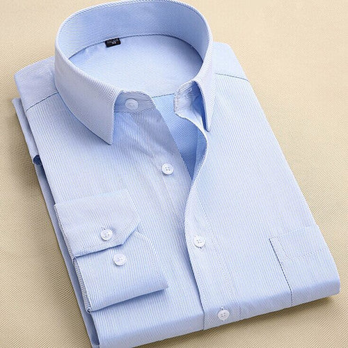 Long Sleeve Slim Men Dress Shirt Brand New Fashion Designer High Quality Solid Male Clothing Fit Business Shirts 4XL YN045 - CelebritystyleFashion.com.au online clothing shop australia