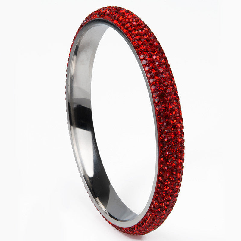 5 rows Fashion High Quality Crystal Stainless Steel bangles rhinestone For Love bangles Women Bracelets - CelebritystyleFashion.com.au online clothing shop australia