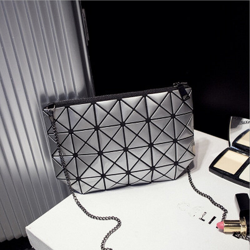 Women Fashion Fold Over Handbags Madam Geometric Goint Plaid Tote Casual Clutch Bags Messenger Bag Shoulder Bags Bolso Bao Bao-Dollar Bargains Online Shopping Australia