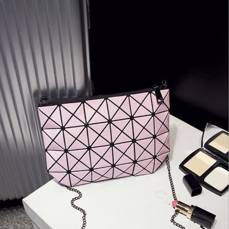 Women Fashion Fold Over Handbags Madam Geometric Goint Plaid Tote Casual Clutch Bags Messenger Bag Shoulder Bags Bolso Bao Bao-Dollar Bargains Online Shopping Australia