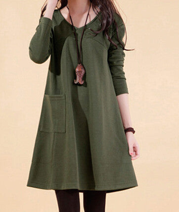 Winter Autumn Casual Maternity Dresses Pregnancy Dress for Pregnant Women Loose Knee-length Ropa Premama Clothes-Dollar Bargains Online Shopping Australia