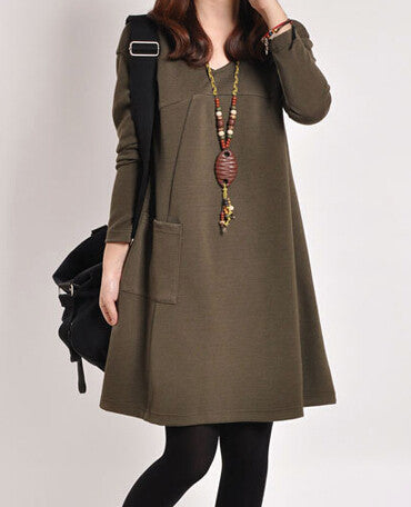 Winter Autumn Casual Maternity Dresses Pregnancy Dress for Pregnant Women Loose Knee-length Ropa Premama Clothes-Dollar Bargains Online Shopping Australia