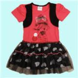 A-line dress children clothes summer cotton shortless printed cute cartoon with red bow girl dress nova kids 2015 - CelebritystyleFashion.com.au online clothing shop australia