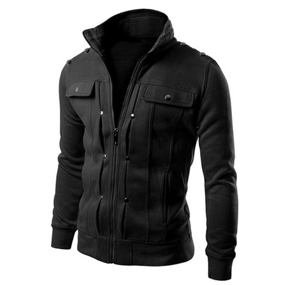 Fashion Winter Jacket Men Casual Hooded Thick Padded Jacket Zipper Slim Outwear Cotton down Coat Warm winter jackets mens - CelebritystyleFashion.com.au online clothing shop australia