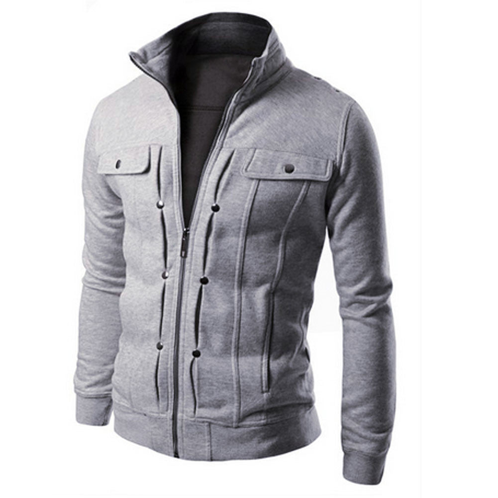 Fashion Winter Jacket Men Casual Hooded Thick Padded Jacket Zipper Slim Outwear Cotton down Coat Warm winter jackets mens - CelebritystyleFashion.com.au online clothing shop australia